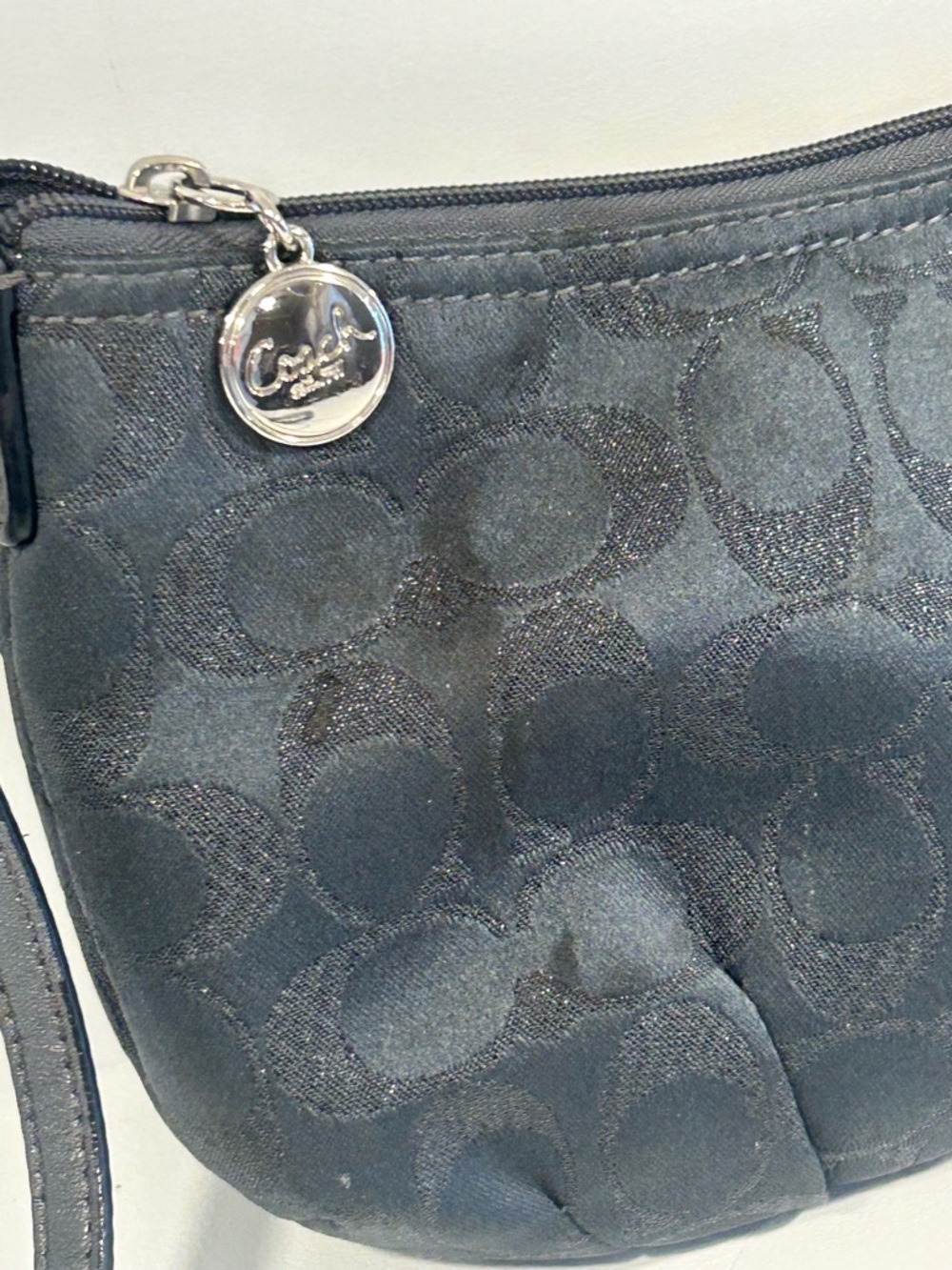 Coach Signature Black Jacquard Mini Shoulder Bag Y2K Crossbody Purse Small - Picture 3 of 12